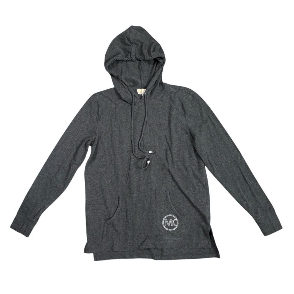 Michael Michael Kors grey grey pullover tunic hoodie with crystal logo